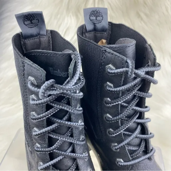 TIMBERLAND SILVER BLOSSOM LACE UP COMBAT BOOTS SIZE 10W