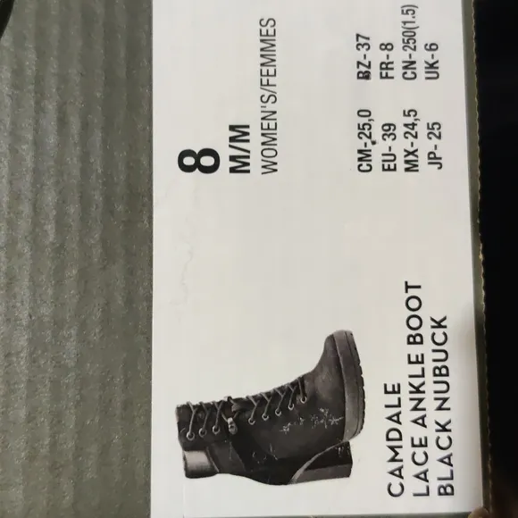 Timberland WOMEN'S CAMDALE  BOOT Size 8 Color Black Nubuck