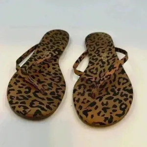 TKEES Leopard Print Slippers - Size 6