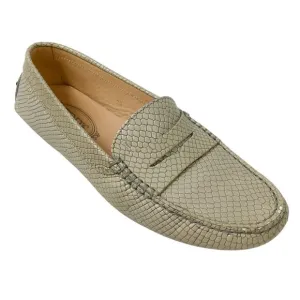 Tod's Beige Textured Embossed Flats / Loafers
