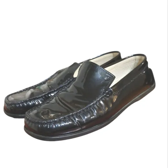 Tod's Black Patent Leather Slip-On Loafer Flats Women's size 7