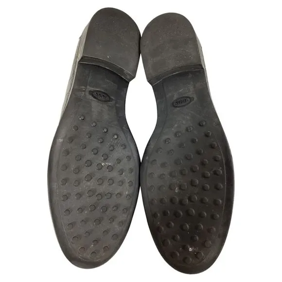 Tod's Croc-Embossed Loafers in Black Leather