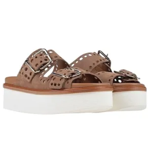Tod’s drilled hole Double Buckle slides Sandals sz 37