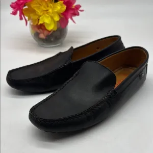 Tod's Ferrari Black Leather Slip-On Loafers Driving Moccasins Size 8 MOC7835