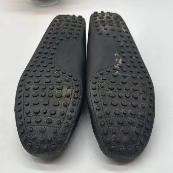 Tod's Ferrari Black Leather Slip-On Loafers Driving Moccasins Size 8 MOC7835