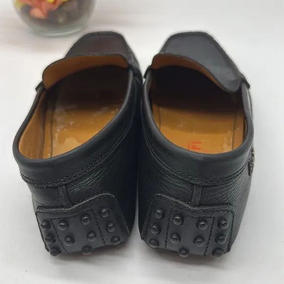 Tod's Ferrari Black Leather Slip-On Loafers Driving Moccasins Size 8 MOC7835