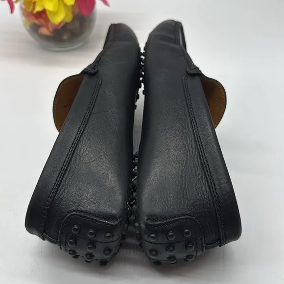 Tod's Ferrari Black Leather Slip-On Loafers Driving Moccasins Size 8 MOC7835