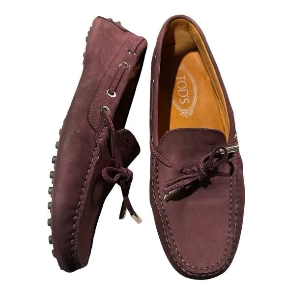 Tod's purple suede Gommino driving shoes Loafers size 9 (39)