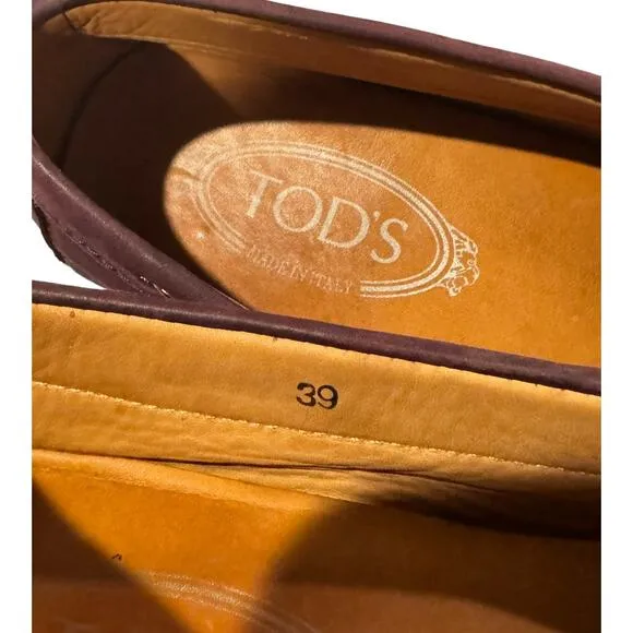 Tod's purple suede Gommino driving shoes Loafers size 9 (39)