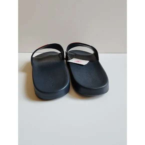 Tommy Hilfiger Tmerlay-C Slide Sandals Mens 12 Blue Red White Logo NEW