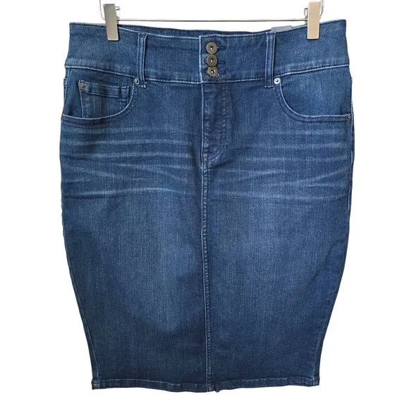 Torrid Denim Pencil Skirt - Premium Stretch Medium Wash