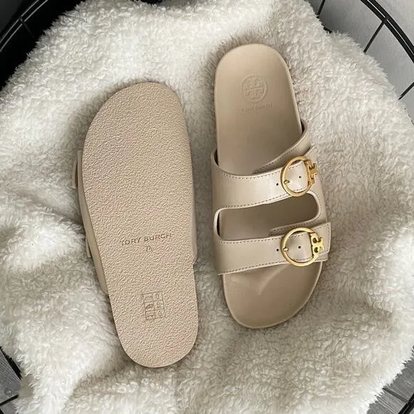 Tory Burch Anatomic Slide Calf Leather Sandals