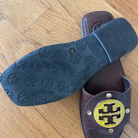 Tory Burch Brown Slide Sandals