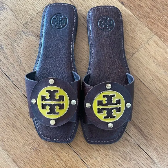 Tory Burch Brown Slide Sandals