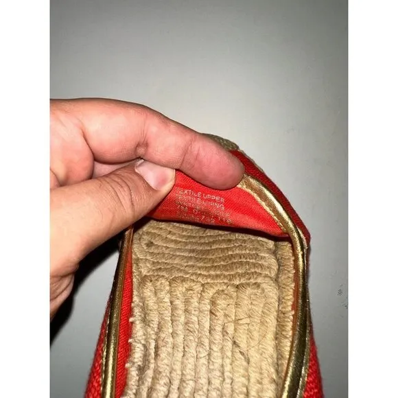 Tory Burch Coco Coconut Cocktail Embellished Espadrille Flats Size 7.0 US