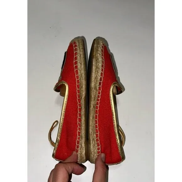 Tory Burch Coco Coconut Cocktail Embellished Espadrille Flats Size 7.0 US