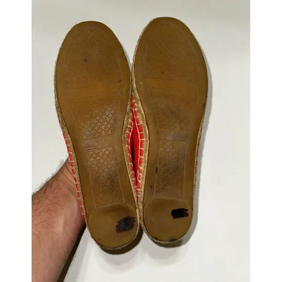 Tory Burch Coco Coconut Cocktail Embellished Espadrille Flats Size 7.0 US