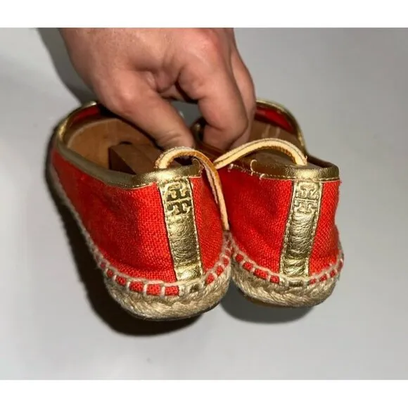 Tory Burch Coco Coconut Cocktail Embellished Espadrille Flats Size 7.0 US