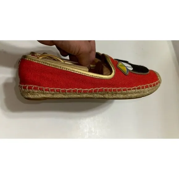 Tory Burch Coco Coconut Cocktail Embellished Espadrille Flats Size 7.0 US