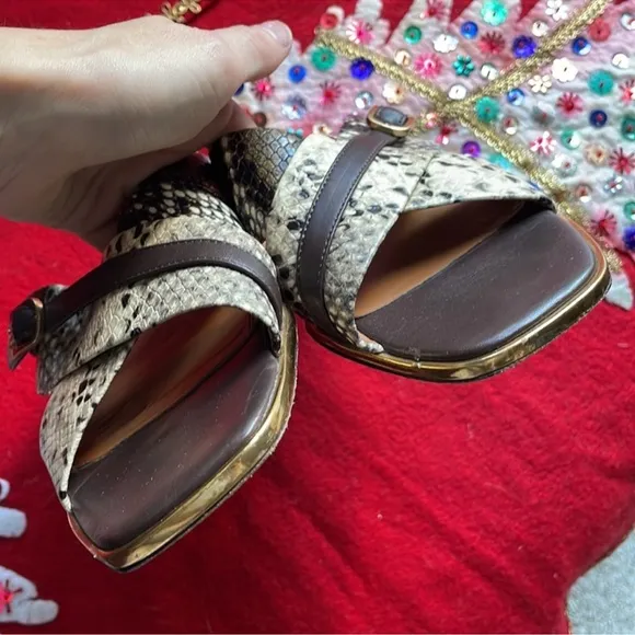 Tory Burch Delaney Faux Snake Print Sandals