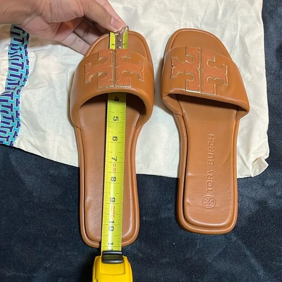 Tory Burch Double T-leather Sport Slide Sandals 10