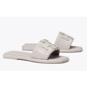 🆕Tory Burch Double T Sport Slide Sandals Bay Gray Size 7.5 NIB