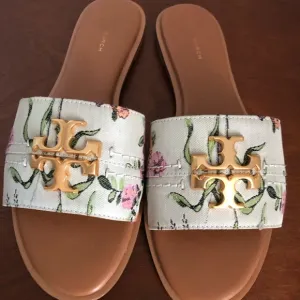 Tory Burch Everly Floral Print Slide Sandals