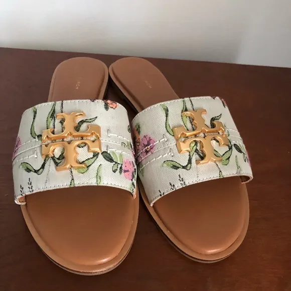 Tory Burch Everly Floral Print Slide Sandals