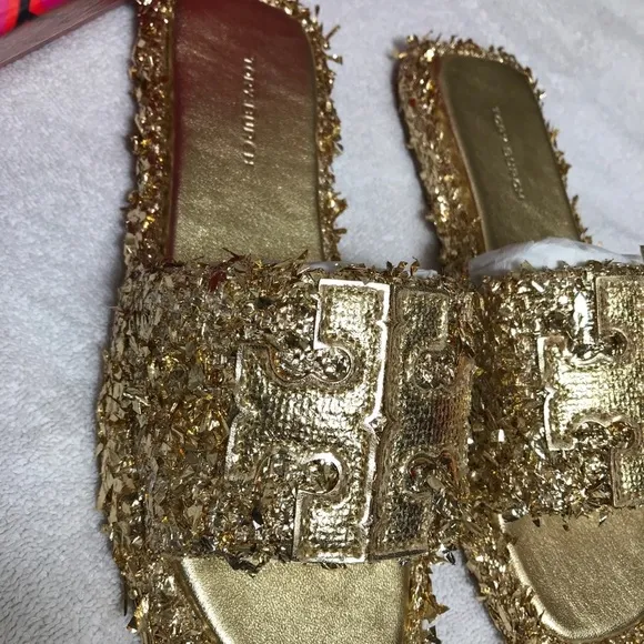 Tory Burch Gold Women's Slide Sandals size 5