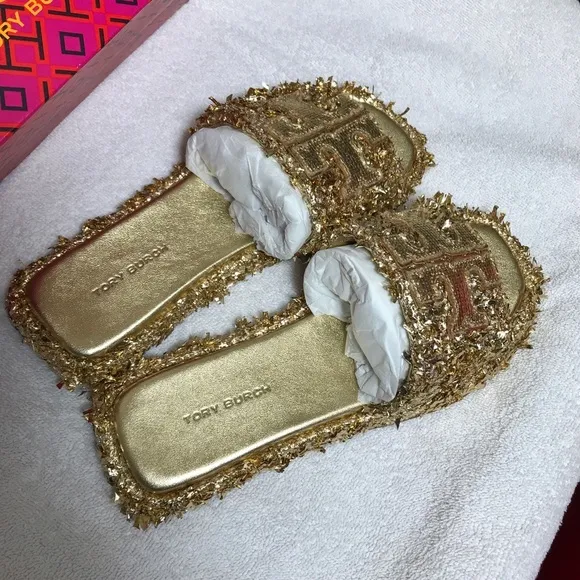 Tory Burch Gold Women's Slide Sandals size 5