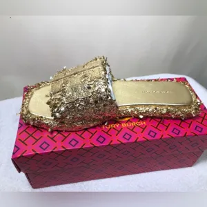 Tory Burch Gold Women's Slide Sandals size 5