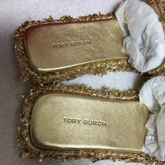 Tory Burch Gold Women's Slide Sandals size 5