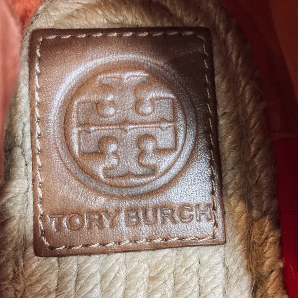 Tory Burch Jamie Canyon Colorblock Textile/Jute Logo Espadrills.