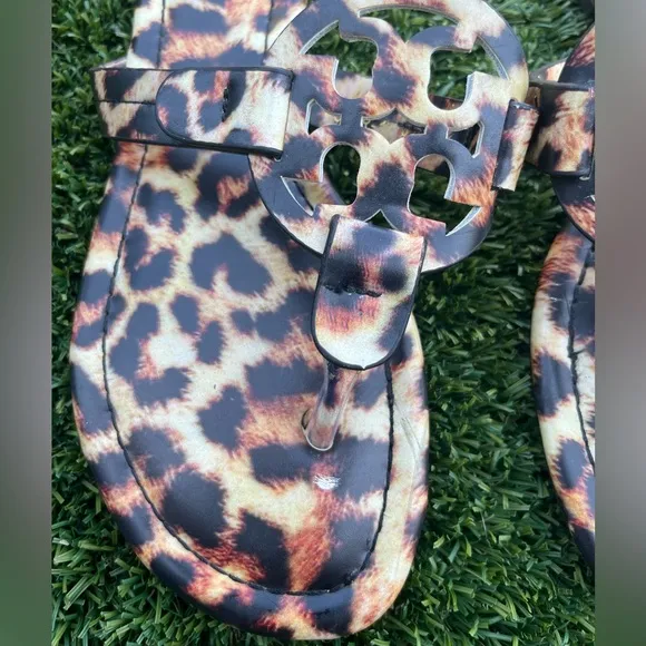 Tory Burch Miller Slides Leopard Sandals Size 8