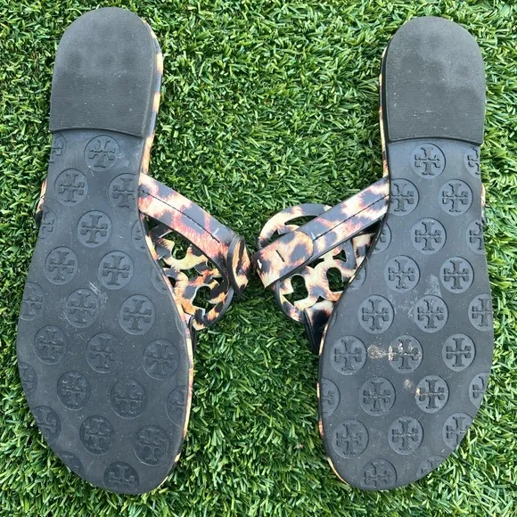 Tory Burch Miller Slides Leopard Sandals Size 8