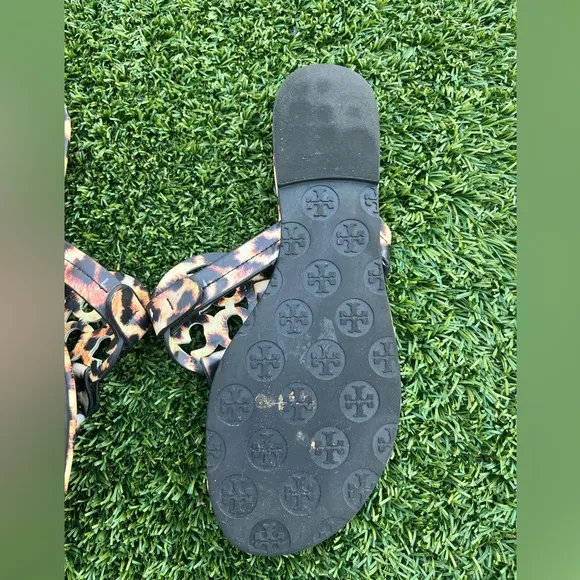 Tory Burch Miller Slides Leopard Sandals Size 8