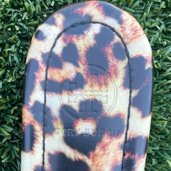 Tory Burch Miller Slides Leopard Sandals Size 8