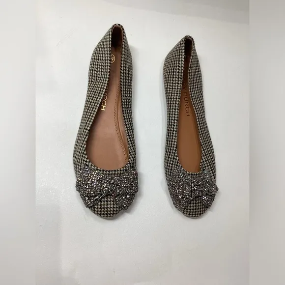 Tory Burch Multicolor Cotton-virgin Wool Blend Ballerinas with crystal bow