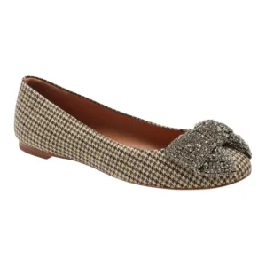 Tory Burch Multicolor Cotton-virgin Wool Blend Ballerinas with crystal bow