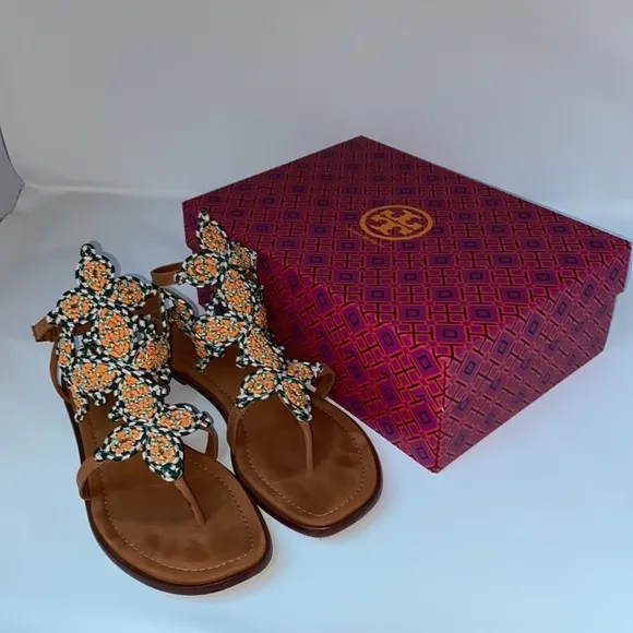 Tory Burch Palisade Gladiator Woven Sandals Pallisade Vacation Resort Cruise 10