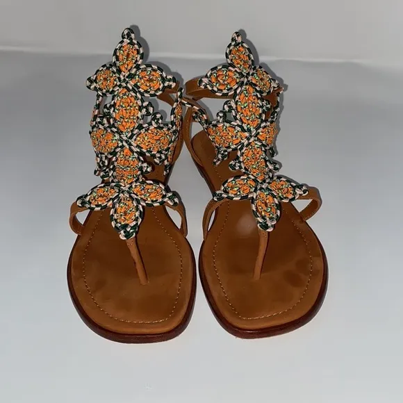 Tory Burch Palisade Gladiator Woven Sandals Pallisade Vacation Resort Cruise 10