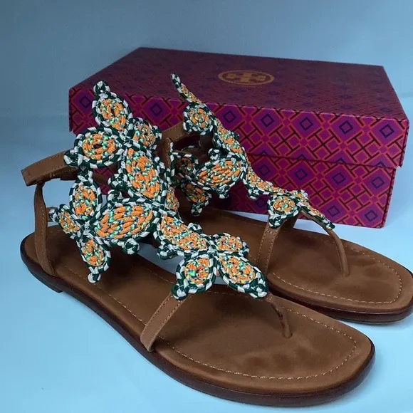 Tory Burch Palisade Gladiator Woven Sandals Pallisade Vacation Resort Cruise 10