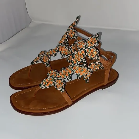 Tory Burch Palisade Gladiator Woven Sandals Pallisade Vacation Resort Cruise 10