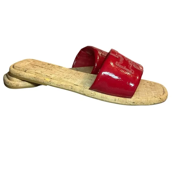 Tory Burch Patent Leather Sport Slides New-No Box, Size 13
