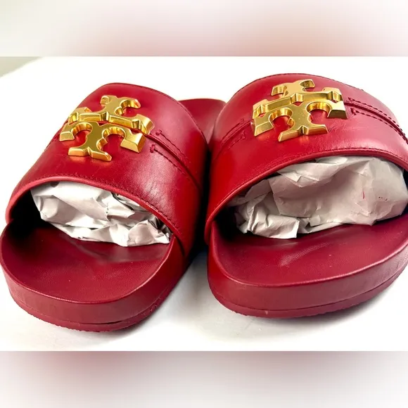 Tory Burch Red Everly Anatomical Cloud Paris Napa Slides