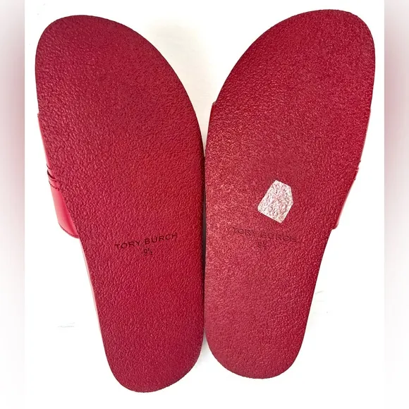 Tory Burch Red Everly Anatomical Cloud Paris Napa Slides
