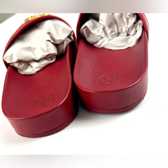 Tory Burch Red Everly Anatomical Cloud Paris Napa Slides
