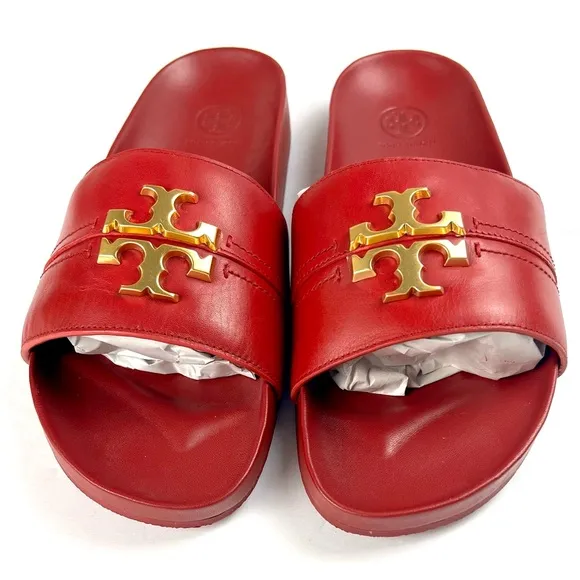 Tory Burch Red Everly Anatomical Cloud Paris Napa Slides
