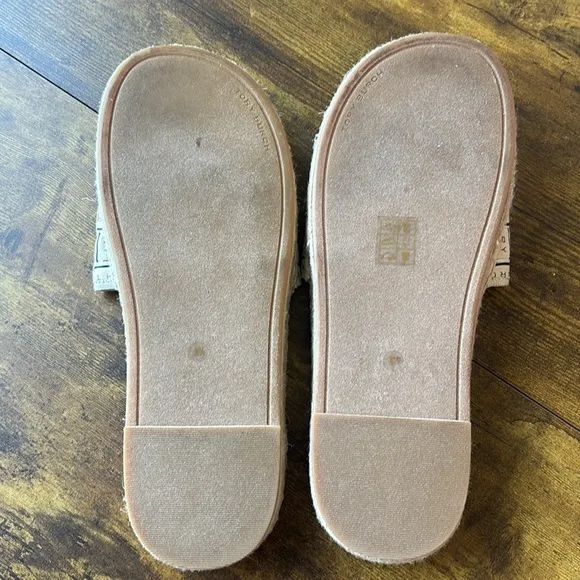 Tory Burch Ribbon Espadrille Slide 8.5