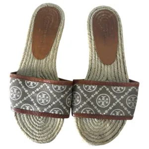 Tory Burch T Monogram Espadrille Slides Women’s Size 6.5